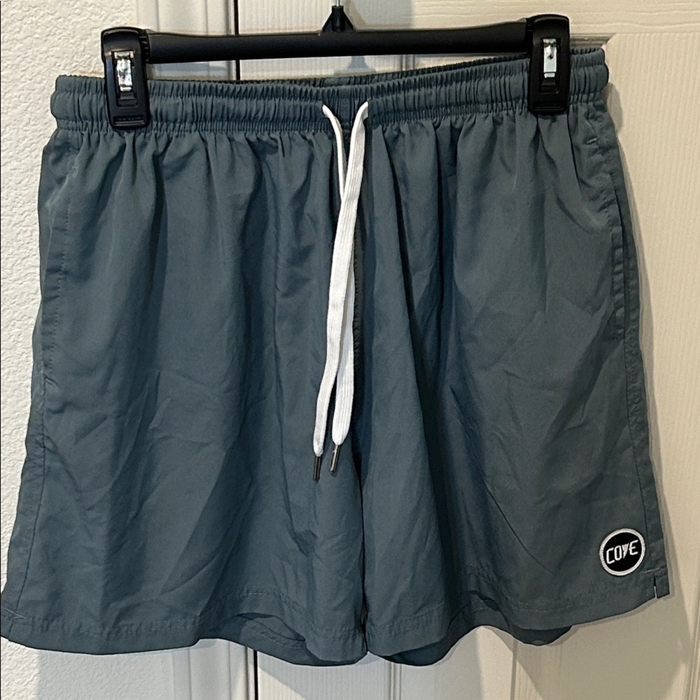 Cove Men's Athletic Shorts in Slate Blue with White Drawstring